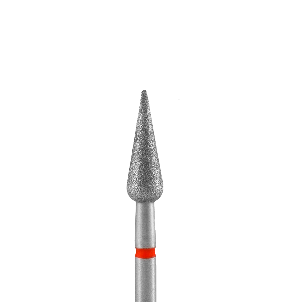 ALEZORI DIAMOND NAIL DRILL BIT POINTED PEAR RED EXPERT HEAD – 4MM / 12MM